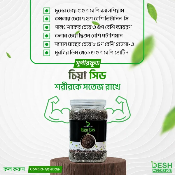 চিয়া সিড-(Superfood Chia Seed) 500 gm